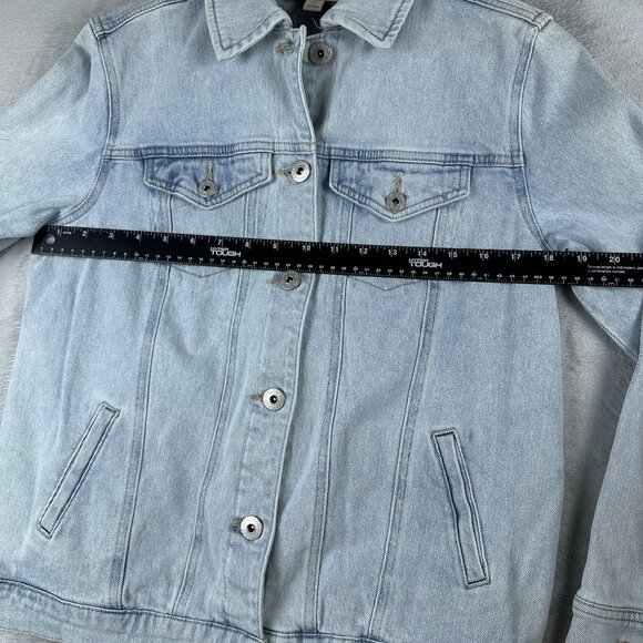 Style & Co Denim Jean Jacket Womens Size PS Light Wash Button Front Blue - Picture 7 of 11